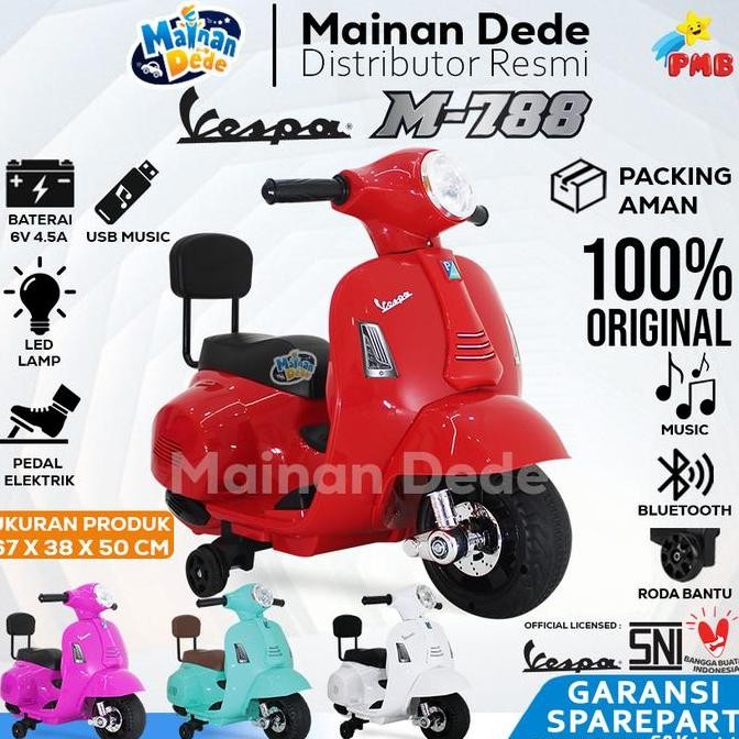 Fun- Mainan Motor Aki Anak PMB 788 M788 M-788 / PMB 399 BOX VESPA LISENSI