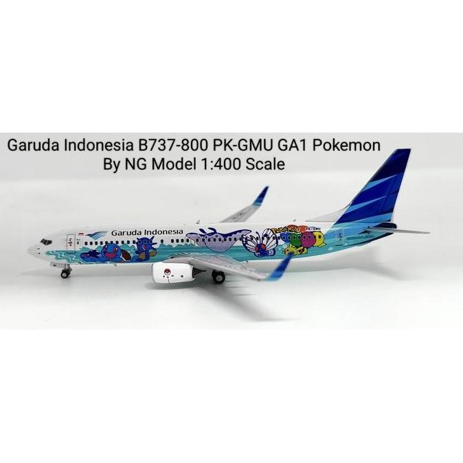 Garuda Indonesia B737-800 Pk-Gmu Ga1 Pokemon By Ng Model 1:400 Scale