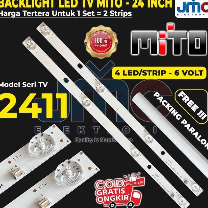 Terlaris Backlight Tv Mito 24 Inch 2411 Lampu Led Tv Mito 24Inc 4K 6V 4 Mata Kancing Cembung 6 Volt