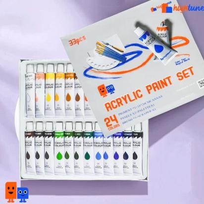 

Hightune Cat Akrilik Set 12/24 Warna Acrylic Paint Color Set Lukis Kanvas Acrylic Dasar/Primer
