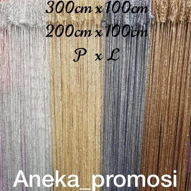 Tirai benang gliter polos