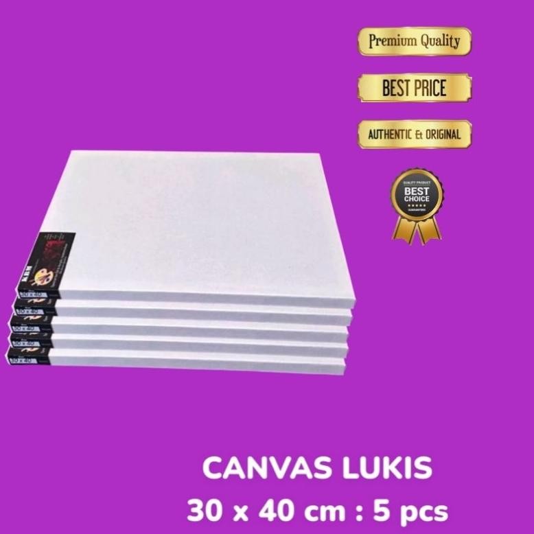 

KANVAS LUKIS 30x40 CM ( PAKET ISI 5 PCS )/CANVAS LUKIS HALUS/kanvas marsoto tebal