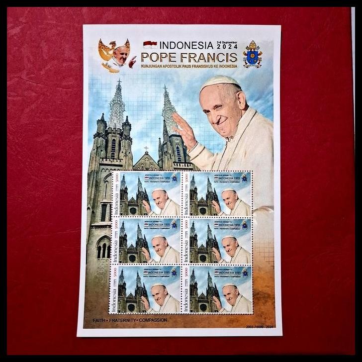 

DISKON PRANGKO INDONESIA 2024. POPE FRANCIS APOSTOLIC JOURNEY TO INDONESIA 3-6 SEPTEMBER 2024. FAITH FRATERNITY COMPASSION. BERLATAR BELAKANG GAMBAR GEREJA KATEDRAL, JAKARTA. MINISHEET. PRANGKO PRISMA !!