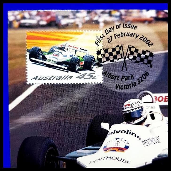 

DISKON PRANGKO AUSTRALIA POSTCARD. BALAP MOBIL ~ WILLIAMS FW07 FORD, 1980 !