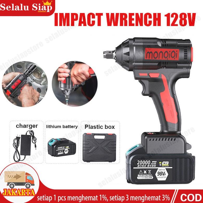 bor cas 1 baterai promo IMPACT WRENCH 98V Pembuka baut truck mobil cordless impact 98vf uchiha Bor C