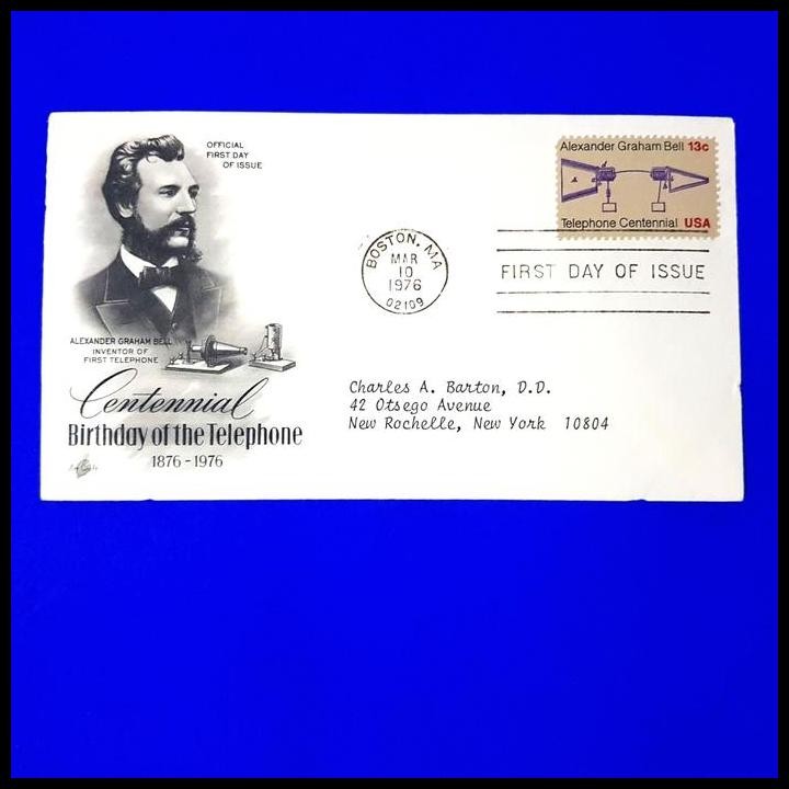 

HOT DEAL PERANGKO AMERIKA. PRANGKO TOKOH. FDC ALEXANDER GRAHAM BELL, TELEPHONE !