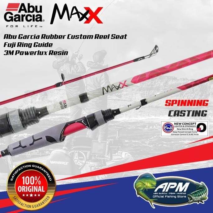 Abu Garcia Joran Pancing Spinning Dan Baitcasting Max X 180Cm - 210Cm Sambung 2 Carbon Full Fuji Unt