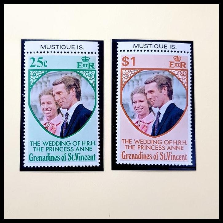 

TERBARU PRANGKO PRINCESS ANNE WEDDING 1973 MUSTIQUE ISLAND. SET (2V) MNH !!!!!!