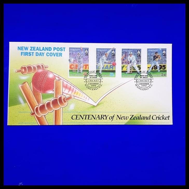 

TERBARU PERANGKO/PRANGKO LUAR NEGERI. FDC CENTENARY OF NEW ZEALAND CRIKET !!!