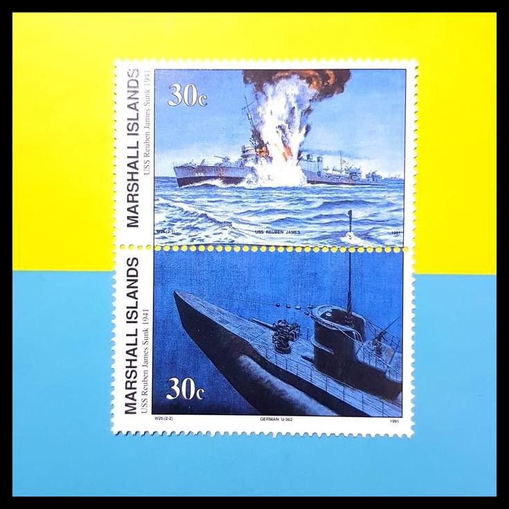 

GRATIS ONGKIR PRANGKO PERANG DUNIA II. KAPAL SELAM. USS REUBEN JAMES SUNK 1941 !!!!!