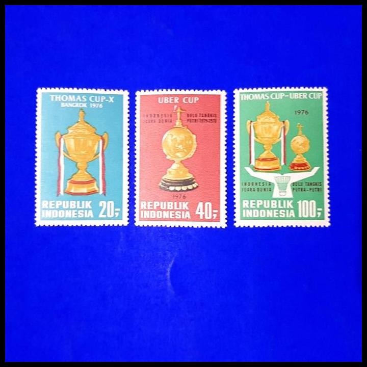 

BEST DEAL PRANGKO INDONESIA 1976. JUARA THOMAS CUP - UBER CUP. KONDISI LUX !!