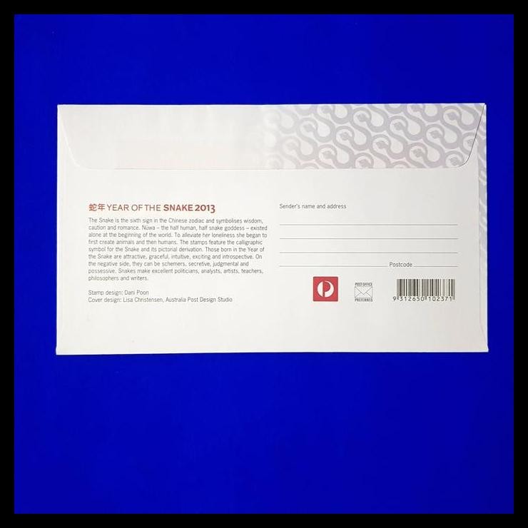 

TERMURAH PERANGKO/PRANGKO AUSTRALIA FDC SS YEAR OF THE SNAKE 2013 !!!!