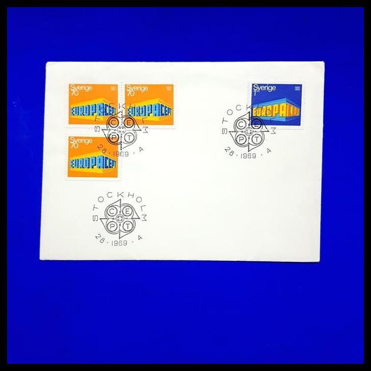 

HOT DEAL PRANGKO LUAR NEGERI. SWEDIA/SVERIGE. FDC "EUROPA CEPT" STOCKHOLM 1969