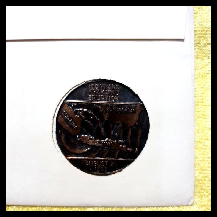 

BEST DEAL PRANGKO INDONESIA MEDALIC COMMEMORATIVE COVER MELETUSNYA KRAKATAU