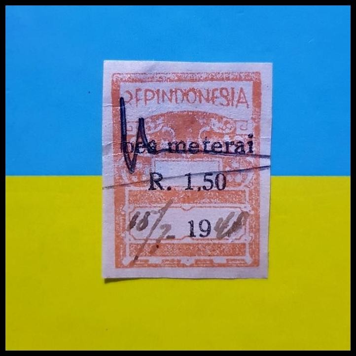 

TERMURAH PRANGKO METER*I REVOLUSI. R 1.50 REP INDONESIA. 18/7 1948 !!!!