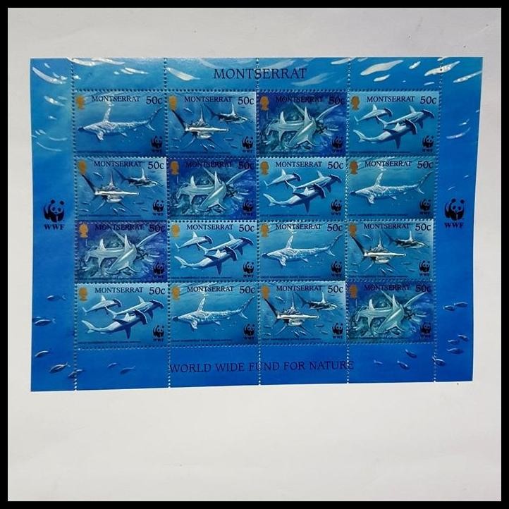 

TERMURAH PRANGKO MONTSERRAT WWF GREAT HAMMERHEAD SHARK SHEETLET OF 4 SETS 1999 !!!!!!