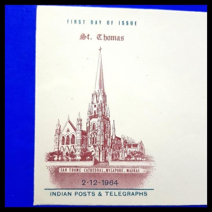 

DISKON PRANGKO INDIA. FDC ST. THOMAS SAN THOME CATHEDRAL, MYLAPORE, MADRAS !