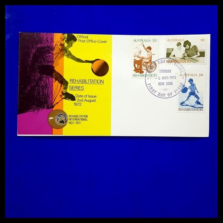 

HOT DEAL PERANGKO/PRANGKO AUSTRALIA. FDC REHABILITATION SERIES 1972 !!!!!!