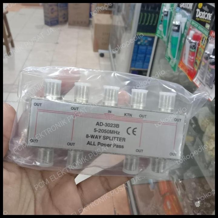 DISKON SPLITTER KTN PEMBAGI SIGNAL SINYAL CABLE TV KABEL 8WAY 8CHANNEL 