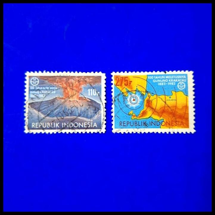 

BEST DEAL PRANGKO INDONESIA 26-8-1983. 100 TAHUN MELETUSNYA GUNUNG KRAKATAU. SET LENGKAP (2V) USED !!!
