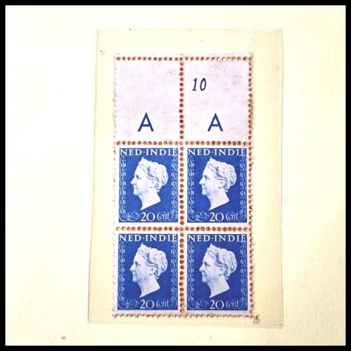 

TERMURAH PRANGKONEDINDIE1948RATU WILHELMINA DENGAN 20 CENT. BLOK-4 DENGAN SHEET MARGIN !!!!
