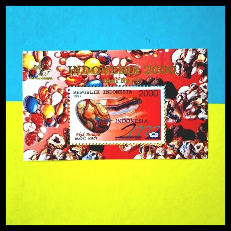 

HOT DEAL PRANGKO INDONESIA 1997. SS 145 BERGAMBAR BATU MULIA. AKIK BERLAPIS BANDED AGATE !!!!