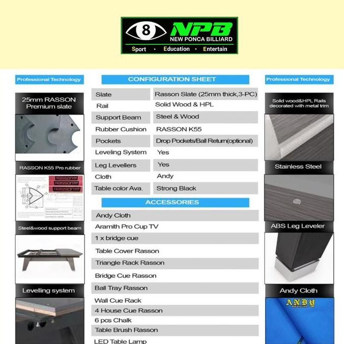 Meja Billiard 9 Feet Mr.Sung Accura Strong Black|Billiyard|Billiar