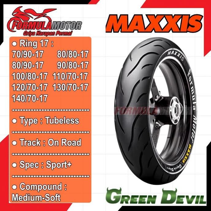 Terlaris Maxxis Green Devil Ma-G1 Ring 17 Tubeless All Size (Profil Donat Medium Soft Compound) Ban 