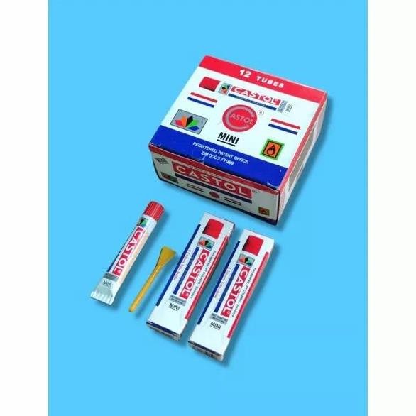 

Lem Castol Mini 1 Lusin (12 pcs) + Dus - Lem Serbaguna Kuat