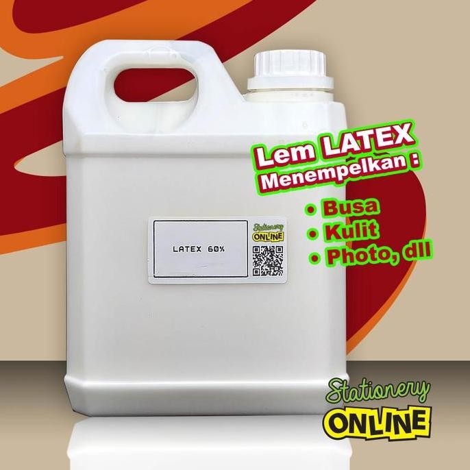 Lem Latex Cair 1kg Natural Rubber 60% untuk Perekat Karpet, Kayu, Kertas