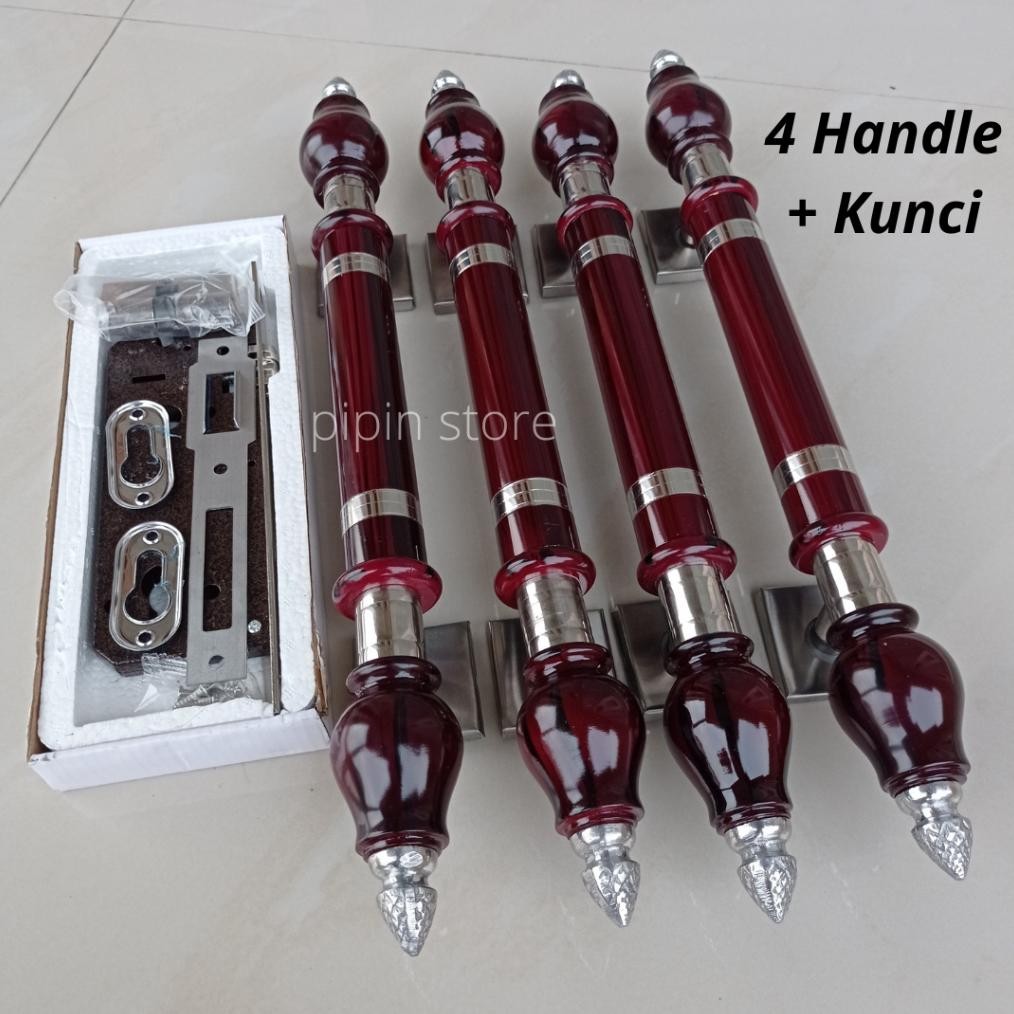 1 Satu Set Handle Pintu Kunci Rumah 45cm Minimalis Gagang Tarikan Pintu Rumah Stainless Pegangan Pin