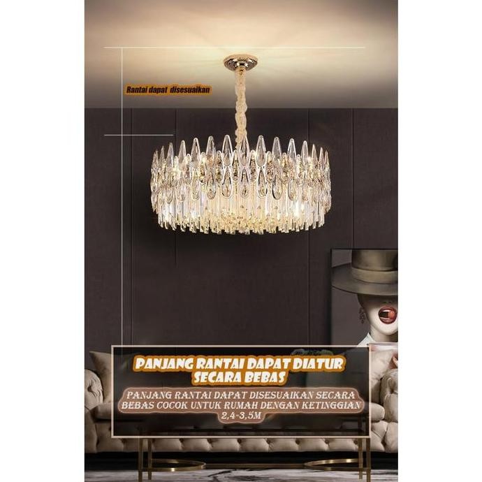 Lampu Hias Gantung Kristal Mewah Dan Elegan / Lampu Gantung Ruang Tamu / Lampu Chandelier