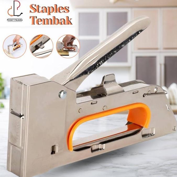 Alat Staples Tembak Kertas Kayu Jok Motor Gun Tacker Steples Hekter Stapler Tembak Guntacker