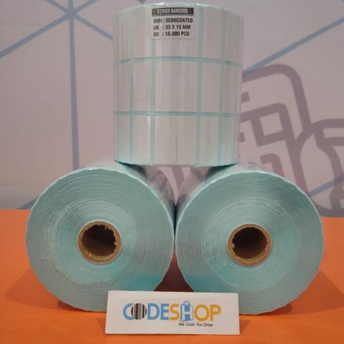 

Label Stiker Semicoated 33X15 Mm Core Kecil 3 Baris Kertas Sticker Barcode