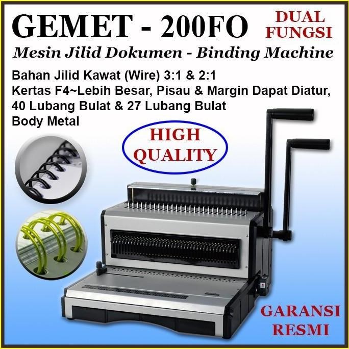 

Mesin Jilid Gemet Spiral Kawat - A4 F4 A3 Wire Binding Dua Fungsi