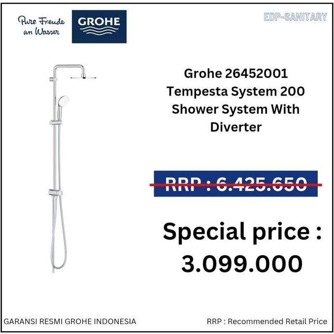Grohe 26452001 Tempesta System 200 Shower System W Diverter