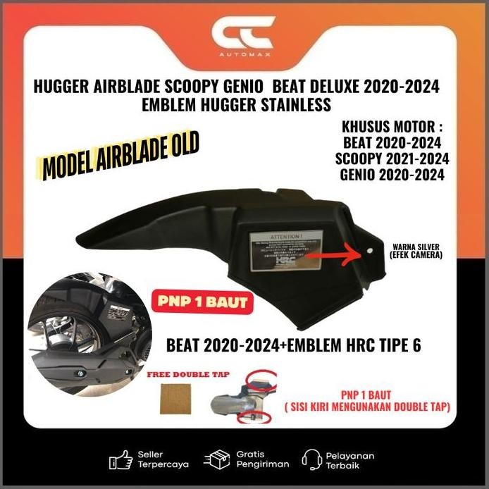 ready Hugger Airblade Scoopy Genio Beat New Deluxe 2020-2024 + Emblem Hugger
