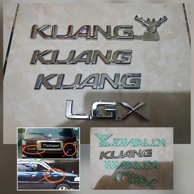 emblem kijang kapsul set isi 4 pcs chrome logo toyota ori