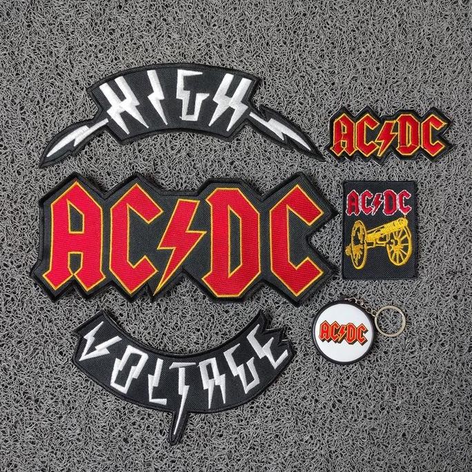 patch bordir besar acdc back patch emblem jaket punggung band rock
