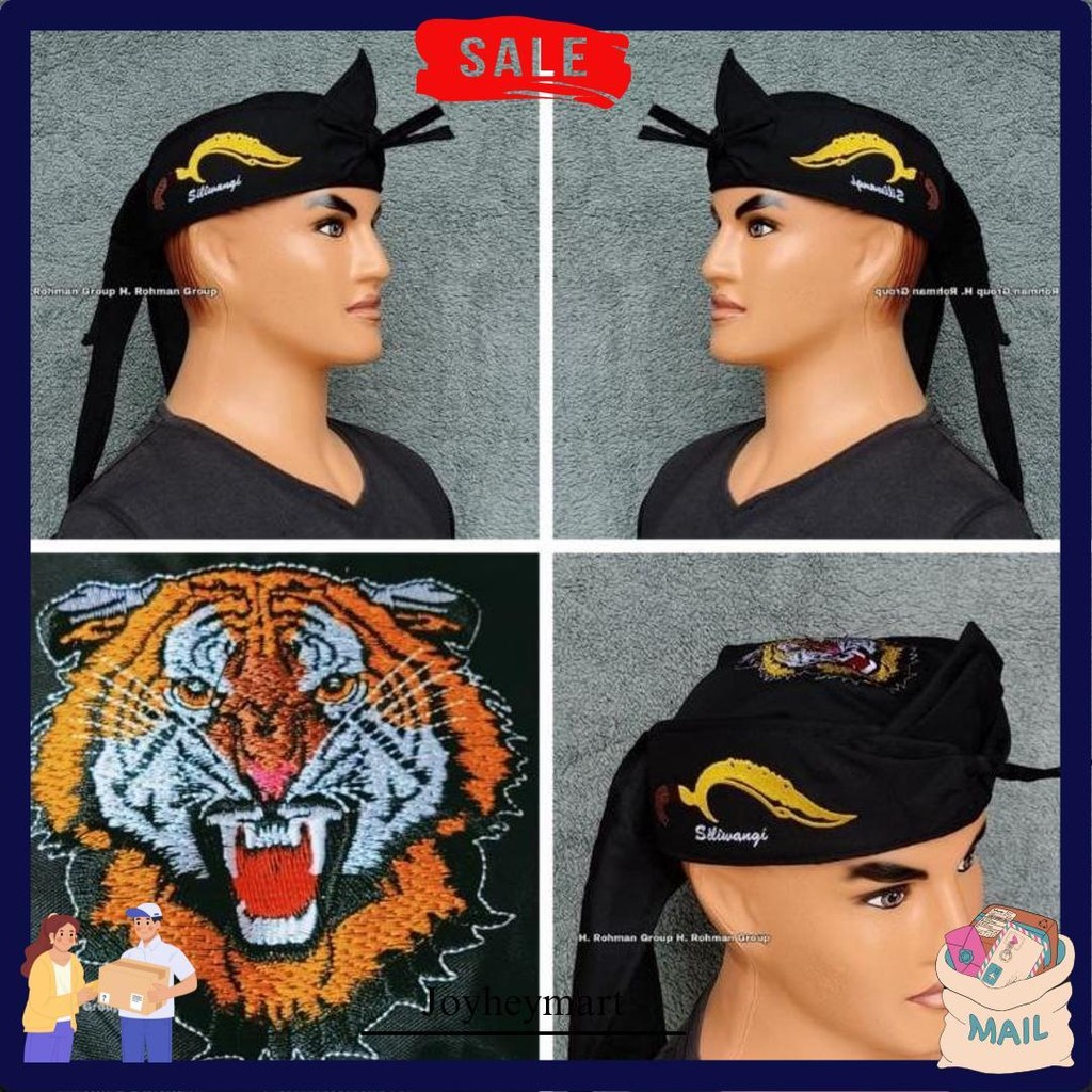 Iket Bendo Blangkon Macan Bordir Polos Bendo Udeng Sunda Bordir Kujang Topi Tradisional Iket Sunda  
