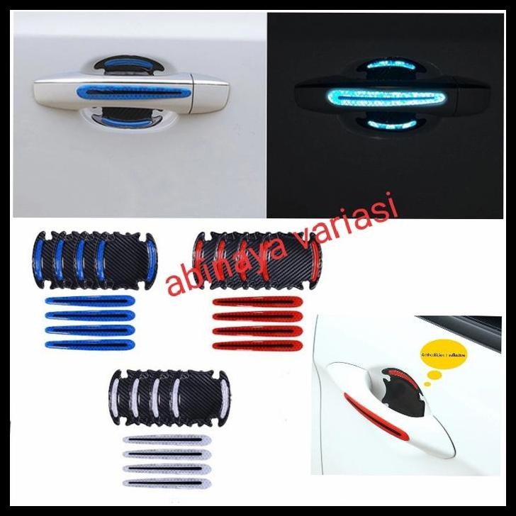 DISKON PAKET OUTER HANDLE MOBIL AVEO CHEVROLET STIKER REFLEKTIF CARBON 