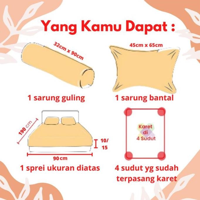 DC4 MOZART.ID - Sprei 90x190x15 - Sprei Single 90x190 Tinggi 15cm