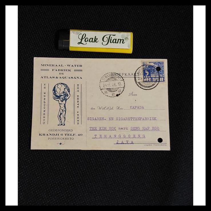 

TERBARU KARTU POS BRIEFKAART AUTHENTIC POERWOKERTO KE JAVA 1936 !!!!!!