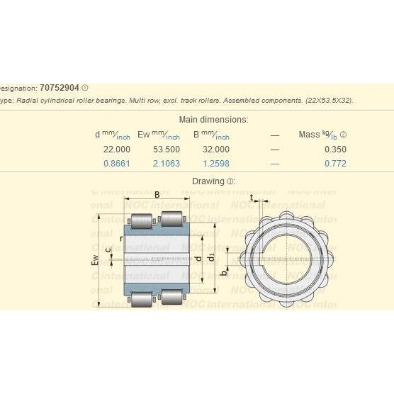 bearing 70752904 Sumitomo Koyo eccentric bearing