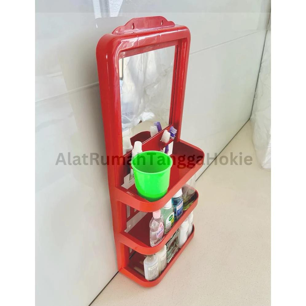 Bisa Cod Rak Kamar Mandi Dinding Sabun Tempel Kosmetik Make Up Kaca Gantung Tempat Sabun Kaca Ukuran