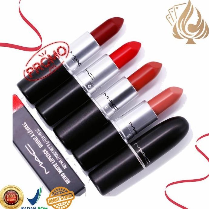 BPOM Mac Lipstick Lipstik Full Size 3gr Original Matte/Satin/Retro Ori LA
