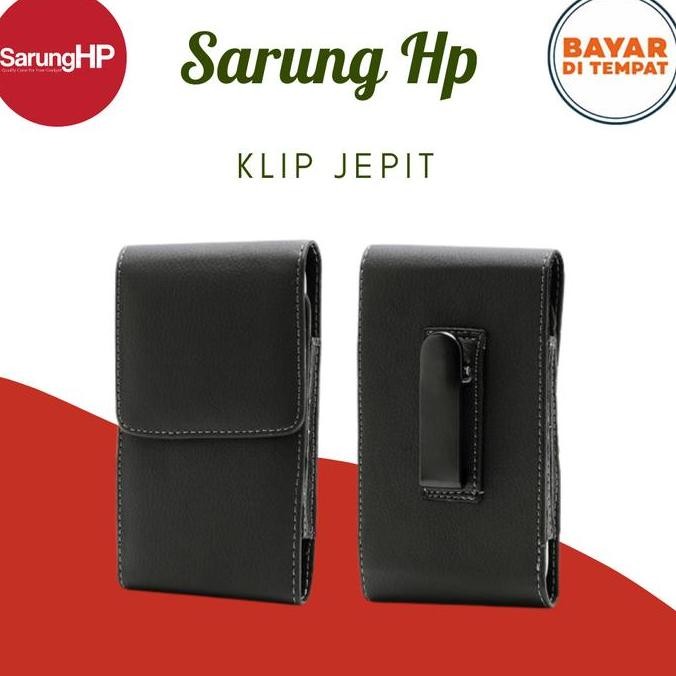 Sarung HP Klip Pinggang Kulit Dompet Jepit Tas Pria Universal