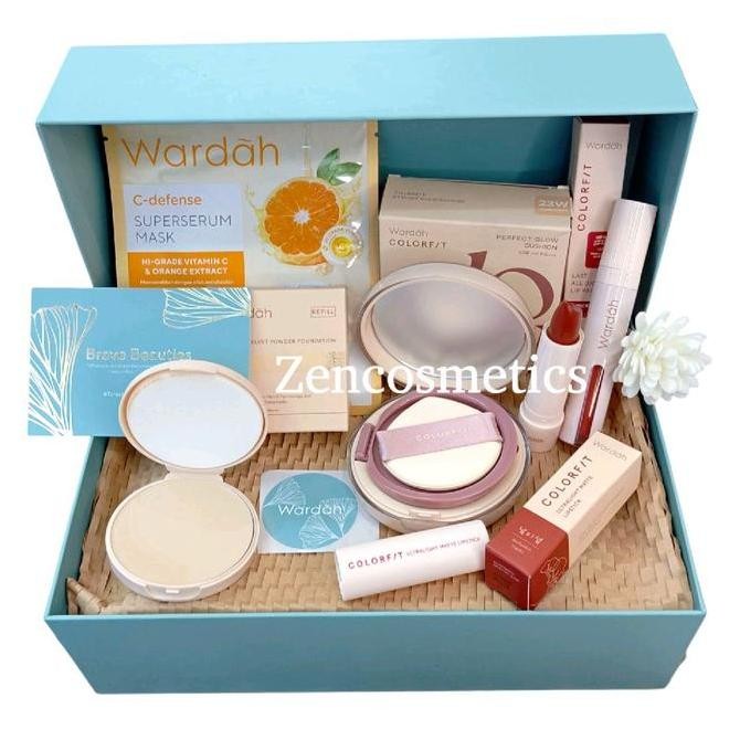Wardah Colorfit/ Seserahan Wardah/ Paket Hampers Wardah/ Hampers Kosmetik Eyeshadow Fondation Wajah 
