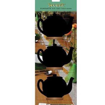 

*$*$*$*$] MINI TEAPOT-SHAPED TABLE CHALK BOARD 3pcs/pkt,SECURIT/PAPAN TULIS MEJA