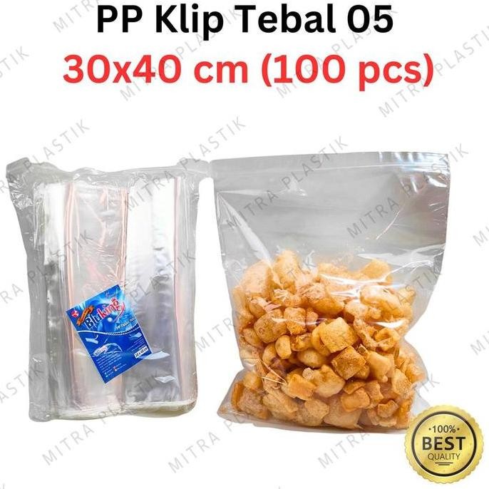 Plastik Klip PP 30x40cm 50 Micron Ziplock BluKing Kemasan Snack Keripik Kacang